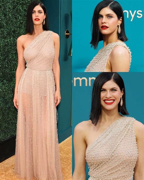 alexandra daddario see through|Alexandra Daddario puts arms over her CHEST on stage in sheer。